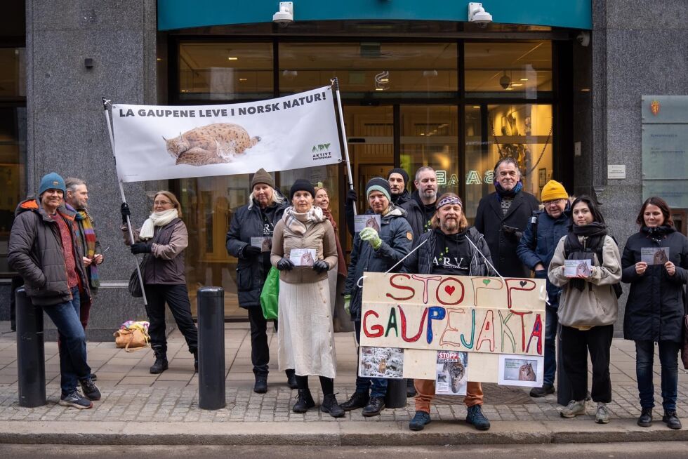 Fra en tidligere markering mot gaupejakt
 Foto: Sidney Haugen (https://thepelagiccollective.org/)